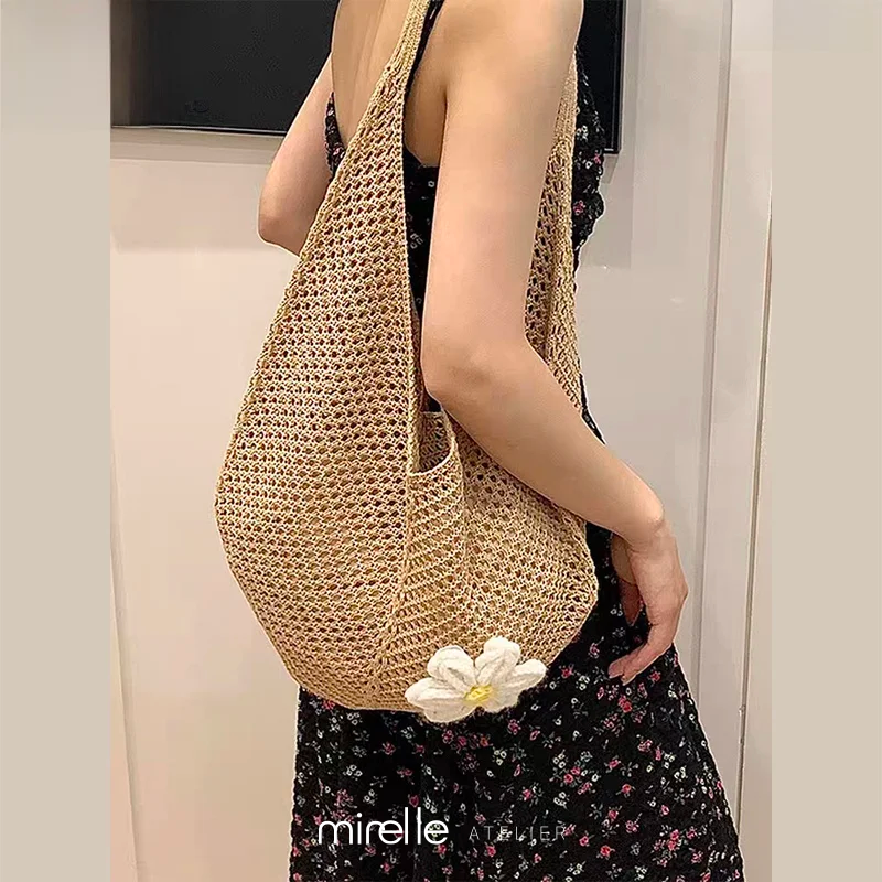 Zéphira – Artistic Weave Canvas Beach Tote Bag