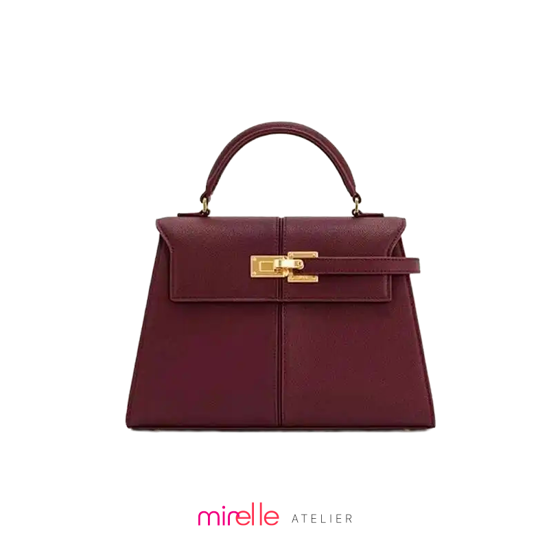 Sylvie – Trapezoidal Leather Day Clutch