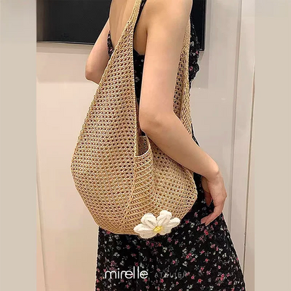Zéphira – Artistic Weave Canvas Beach Tote Bag